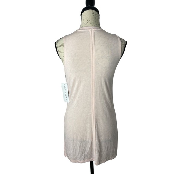 Athleta XXS ThreadLight Ruched light pastel pink Tank Top Modal blend - Picture 4 of 7
